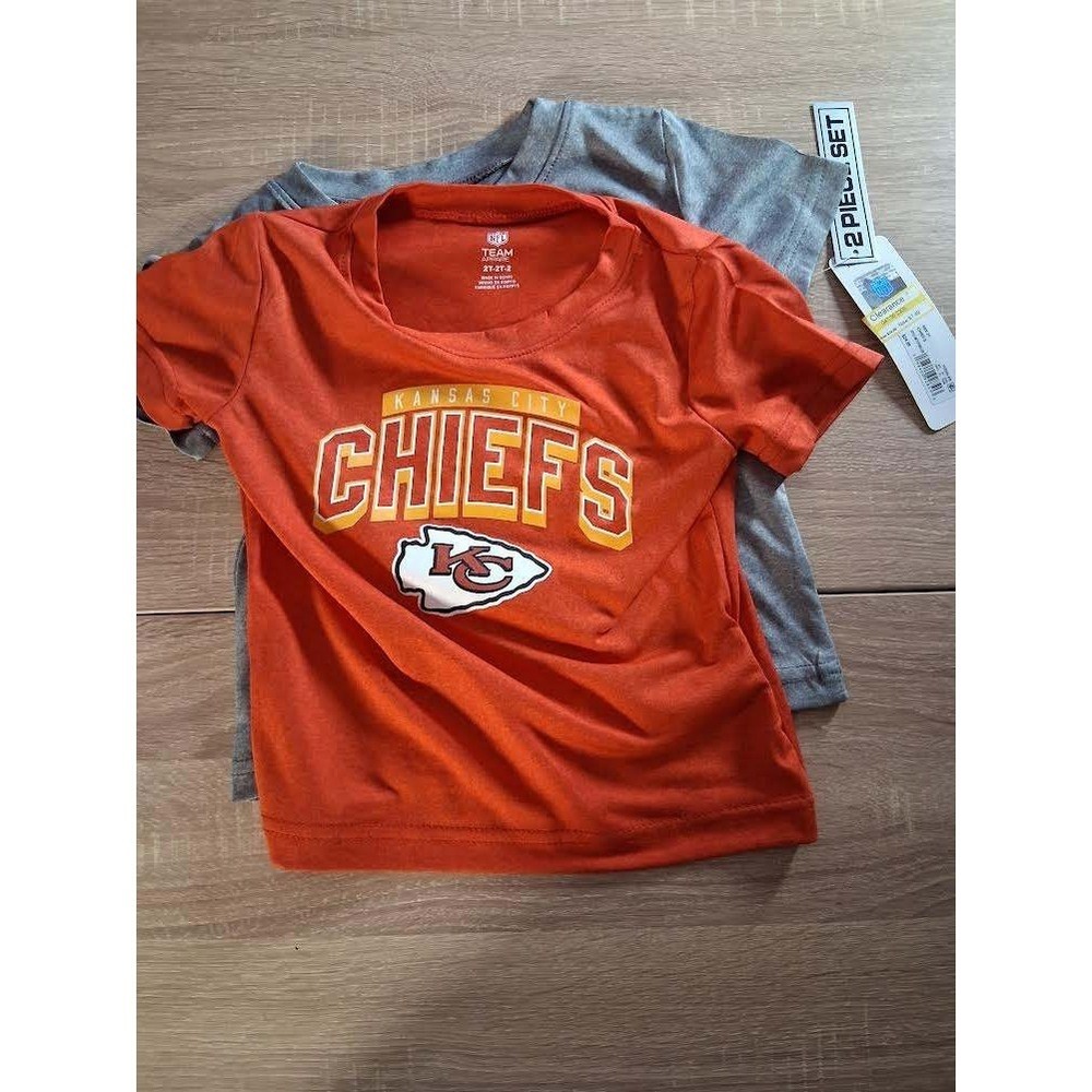 NFL Kansas City Chiefs Toddler 2 Piece T-Shirt Set Red Gray Size 2T NWT